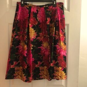 Talbots Fall Floral 100% Silk Skirt Women’s Size 14 NWT
